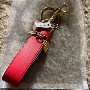 Coach Scarlet Key Chain & Bag Charm with Brass Details